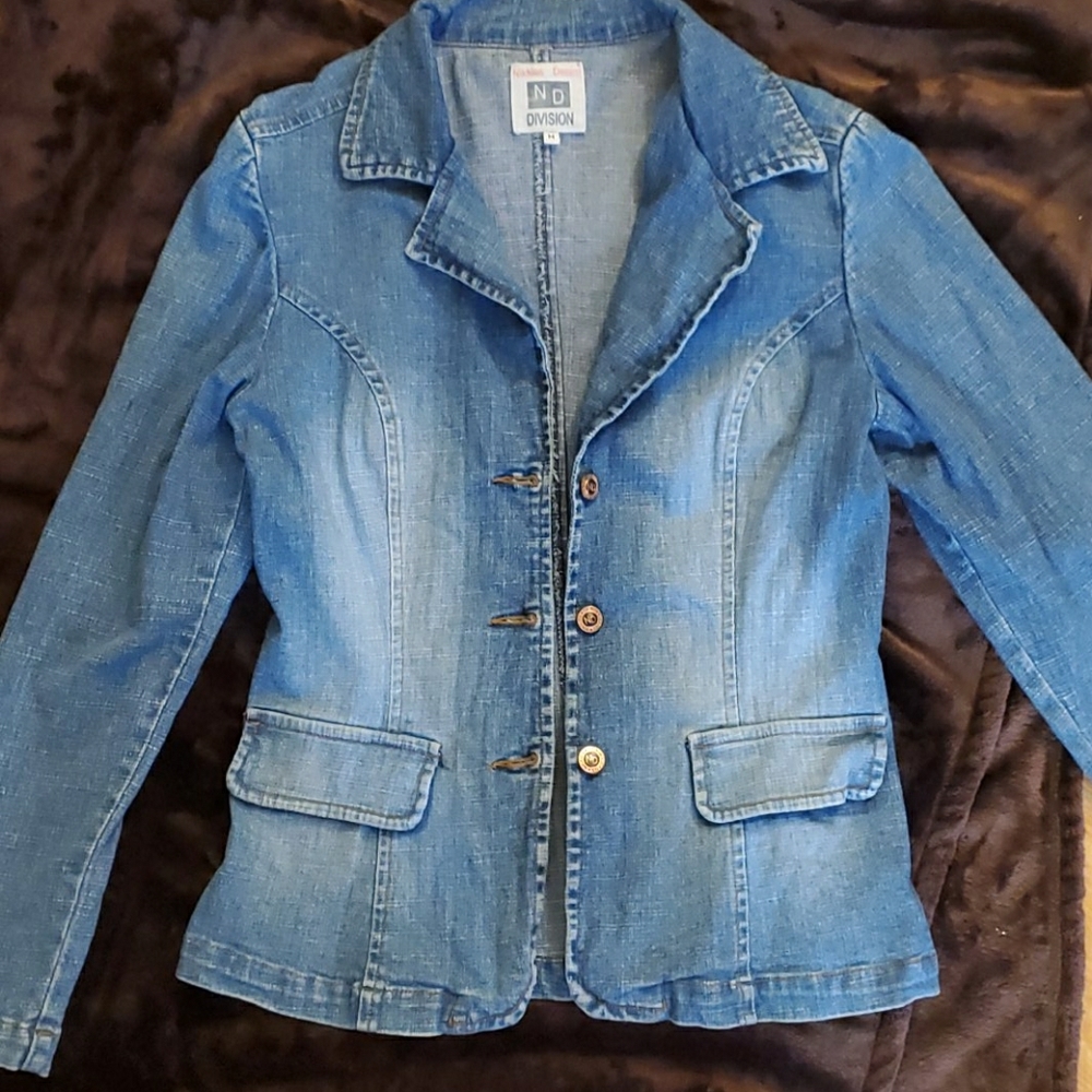 Denim fitted blazer size Medium